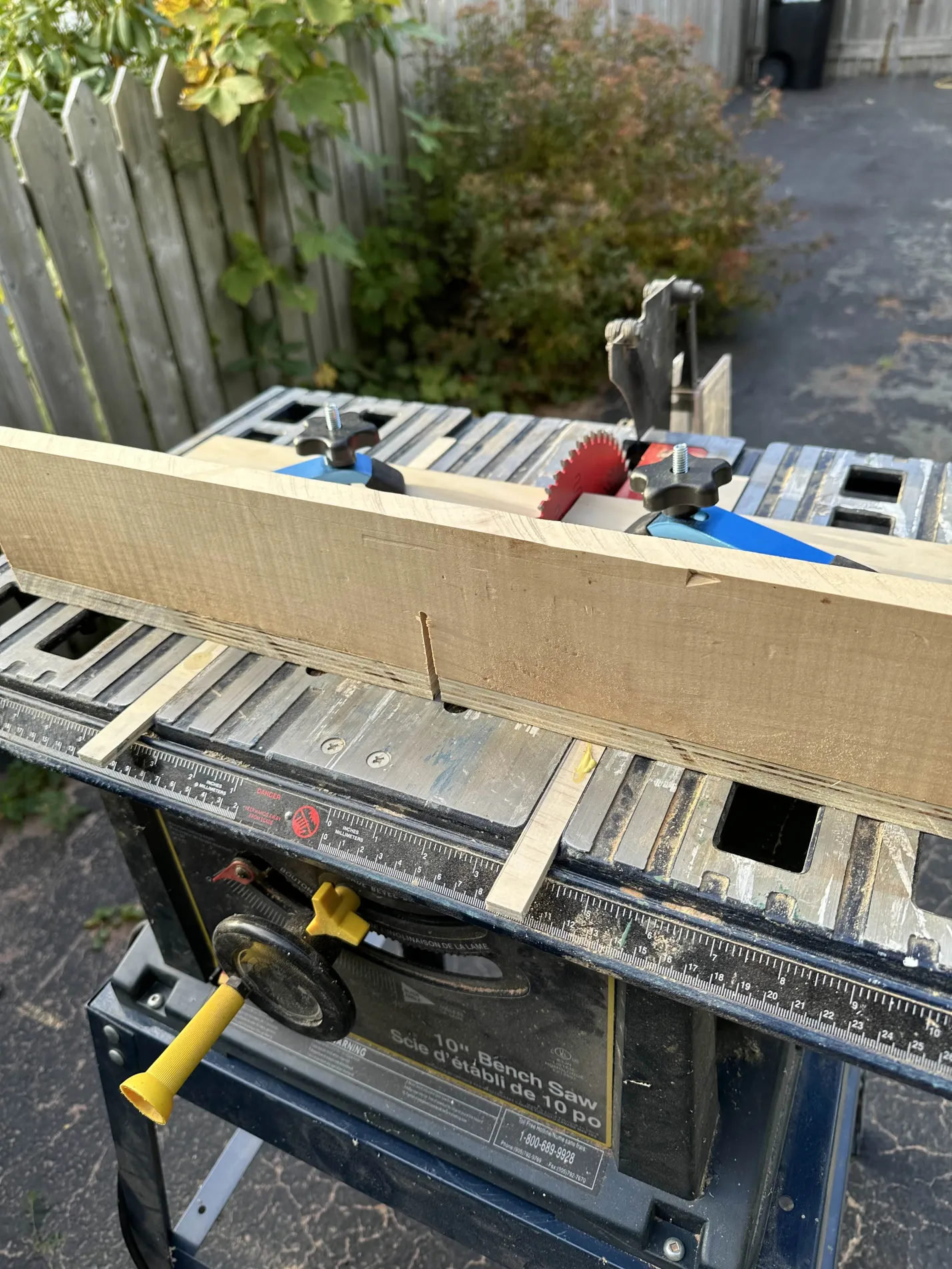 Cross-cut sled rear view